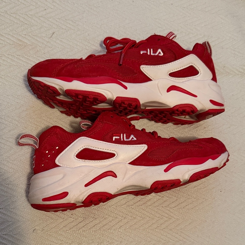 Fila Red and White Athletic Sneakers
